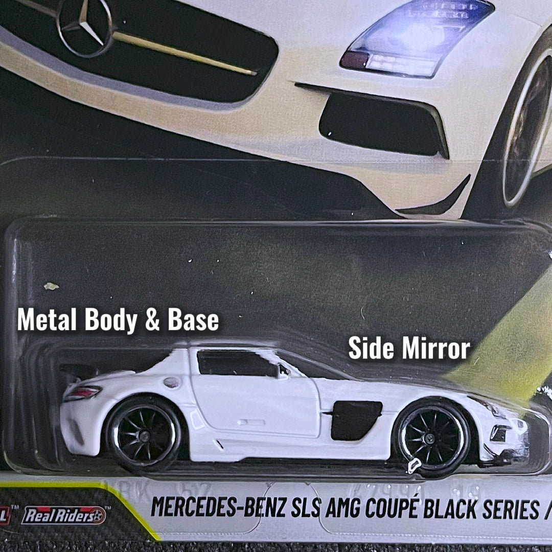 Hot Wheels Mercedes Benz SLS AMG Coupe Black Series [First Edition] Premium Car Culture F&f Hotwheels Mercedes SLR White