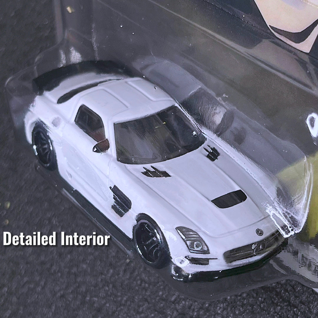 Hot Wheels Mercedes Benz SLS AMG Coupe Black Series [First Edition] Premium Car Culture F&f Hotwheels Mercedes SLR White