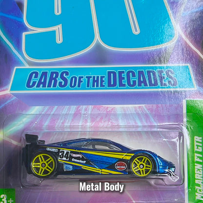 Hot Wheels Mclaren F1 GTR The 90's Cars of the Decades Walmart Exclusive 2011 Blue Mclaren F1 Collections Diecast Car F1 gtr mclaren Model Kereta Mainan Car of the Decade Car Toy Hot Wheels No.1 Hotwheels Mclaren F1 GTR Black Mclaren GTR Biru Hot wheel