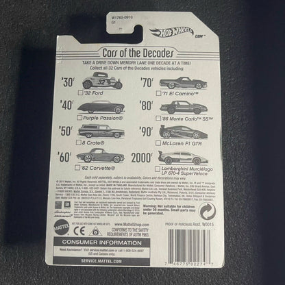 Hot Wheels Mclaren F1 GTR The 90's Cars of the Decades Walmart Exclusive 2011 Blue Mclaren F1 Collections Diecast Car F1 gtr mclaren Model Kereta Mainan Car of the Decade Car Toy Hot Wheels No.1 Hotwheels Mclaren F1 GTR Black Mclaren GTR Biru Hot wheel