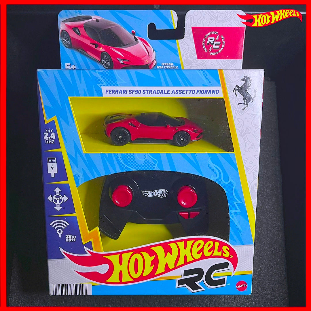 Hot Wheels RC Ferrari SF90 Stradale Remote Control Charging Hotwheels Ferrari SF90 Stradale Red 2025 Model Car RC Hotwheels Ferrari Red Model Hot Wheels Ferrari SF90 Stradale Assetto Fiorano RC