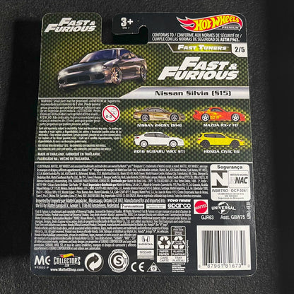 Hot Wheels Nissan Silvia S15 Fast & Furious Han's Car 2020 Fast and Furious Fast Tuners Hotwheels Premium Car Culture Collections JDM Hot Wheels Fast & Furious Silvia S15 Japan Car Fast Furious Hotwheel Car Culture 2020