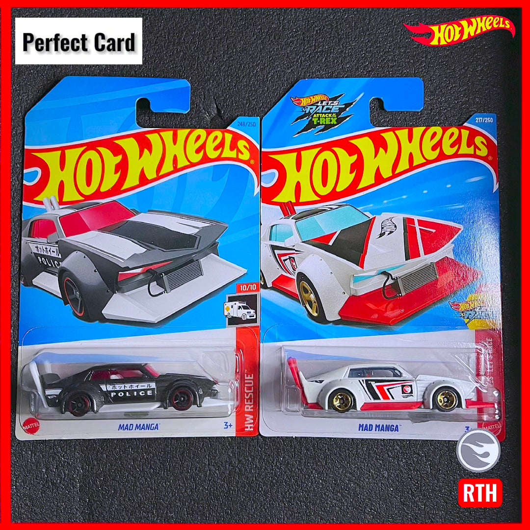 Hot Wheels Mad Manga Police Car 2023 & Hotwheels Mad Manga RTH 2026 Hot Wheels Regular Treasure Hunt Hotwheel Diecast Car Hot Wheels Bosozoku Car JDM Modified Hotwheels Kereta Polis Japan Bosozoku Diecast Police Car Toy