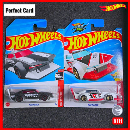 Hot Wheels Mad Manga Police Car 2023 & Hotwheels Mad Manga RTH 2026 Hot Wheels Regular Treasure Hunt Hotwheel Diecast Car Hot Wheels Bosozoku Car JDM Modified Hotwheels Kereta Polis Japan Bosozoku Diecast Police Car Toy