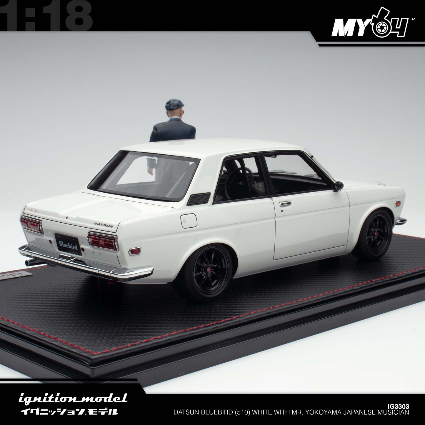 [Ignition Model] Datsun Bluebird (510) - White With Mr. Yokoyama Japanese Musician