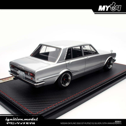[Ignition Model] Nissan Skyline 2000 GT-R (PGC10) - Silver (10th Anniversary)