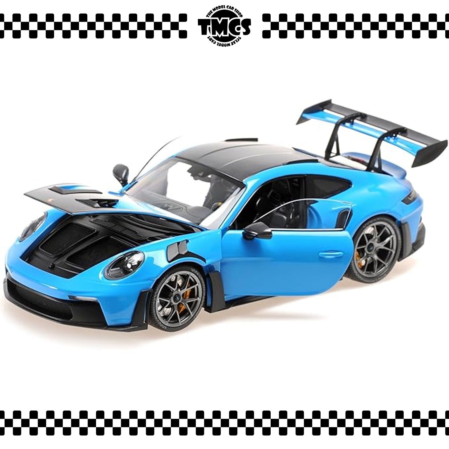 [Minichamps] 1:18 Porsche 992 GT3RS - Bleu Tiffany with Grey Wheels Weisssach Package