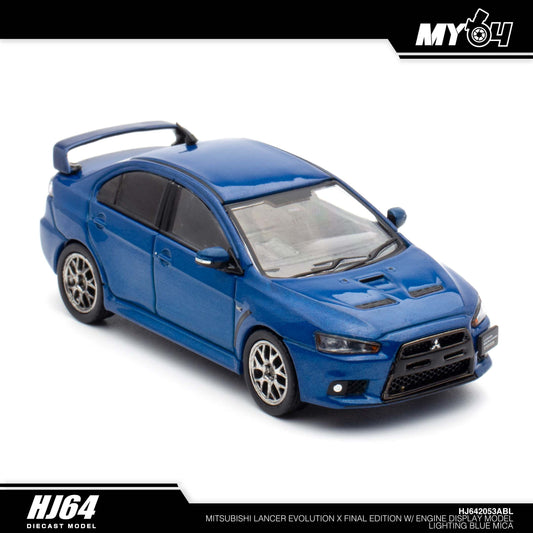[Hobby Japan] Mitsubishi Lancer Evolution Ⅹ Final Edition With Engine Display Model - Lightning Blue Mica