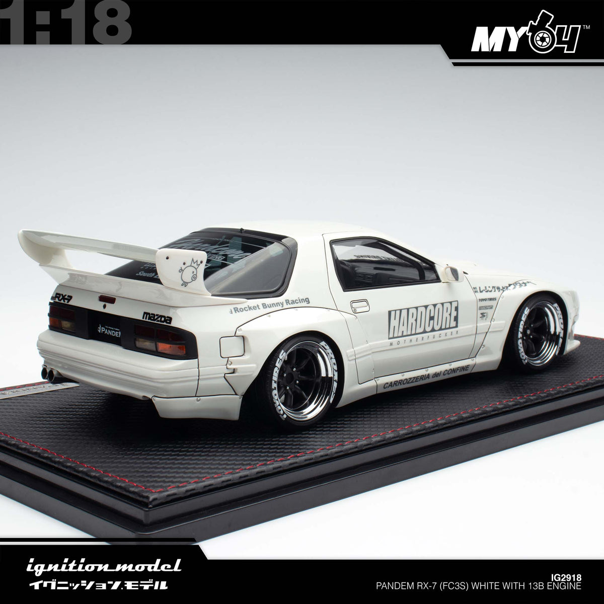 [Ignition Model] 1:18 Pandem RX-7 (FC3S) - White With 13B Engine