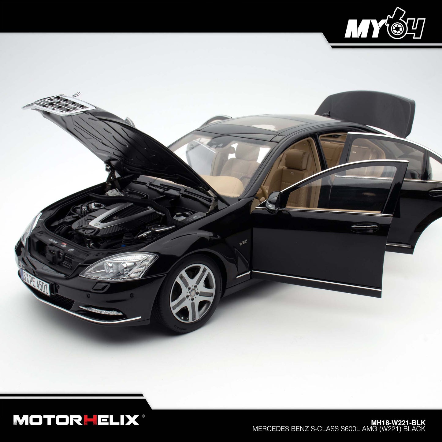 [Motorhelix] Mercedes Benz S-Class S600L AMG (W221) - Black
