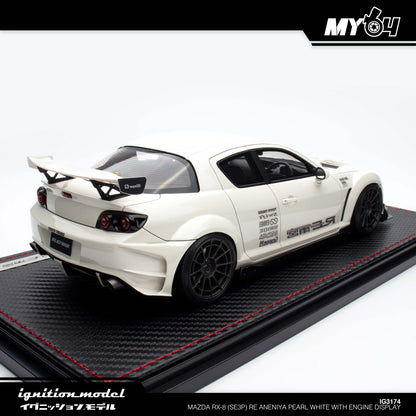 [Ignition Model] 1:18 Mazda RX-8 (SE3P) RE Aneniya - Pearl White With Engine Display