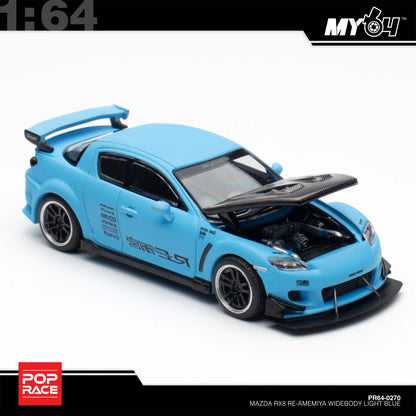 [Pop Race] 1:64 Mazda RX-8 Re-Amemiya - Light Blue