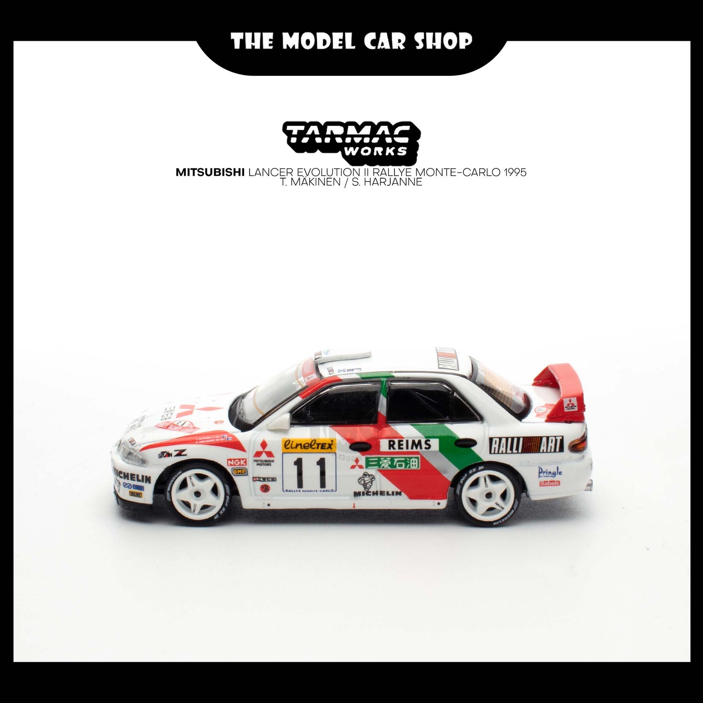 [Tarmac Works] Mitsubishi Lancer Evolution II Rallye Monte-Carlo 1995 T. Mäkinen / S. Harjanne