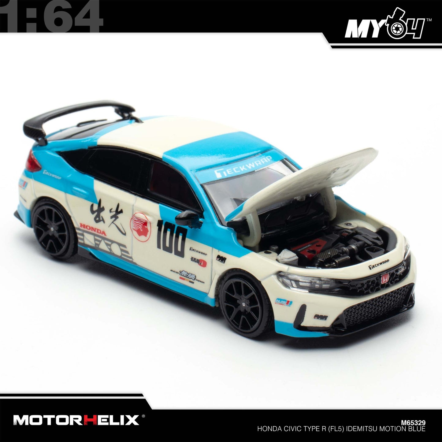 [Motorhelix] 1:64 Honda Civic Type R (FL5) Idemitsu - Motion Blue