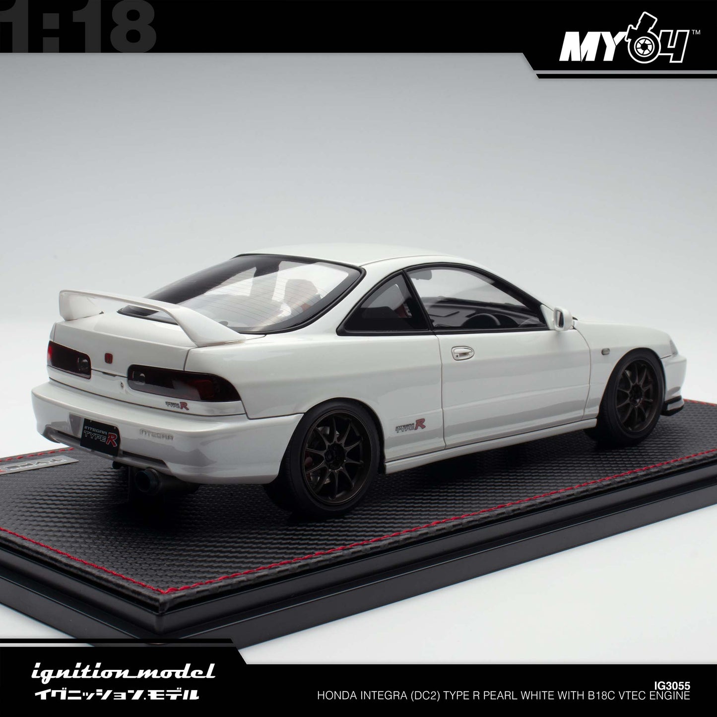 [Ignition Model] 1:18 Honda Integra (DC2) Type R - Pearl White With B18C VTEC Engine