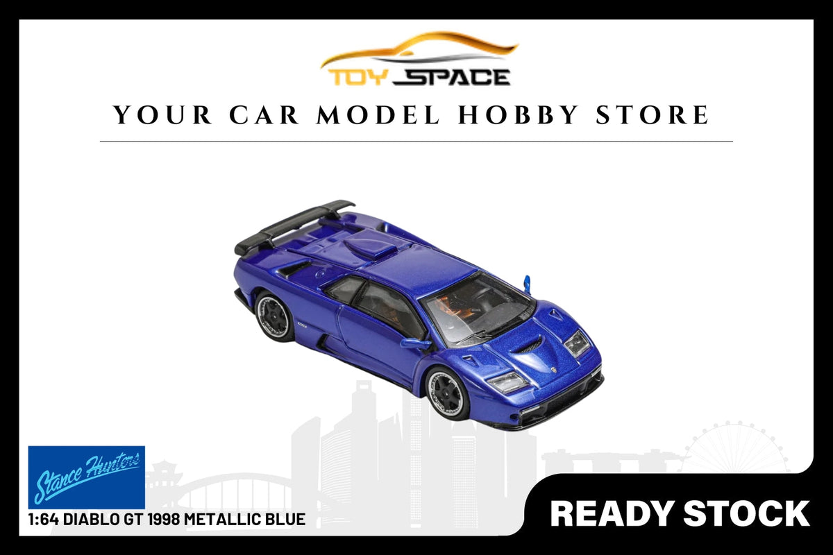 [STANCE HUNTERS] 1/64 Diablo GT 1998 Metallic Blue - Toy Space Diecast Online Store Singapore