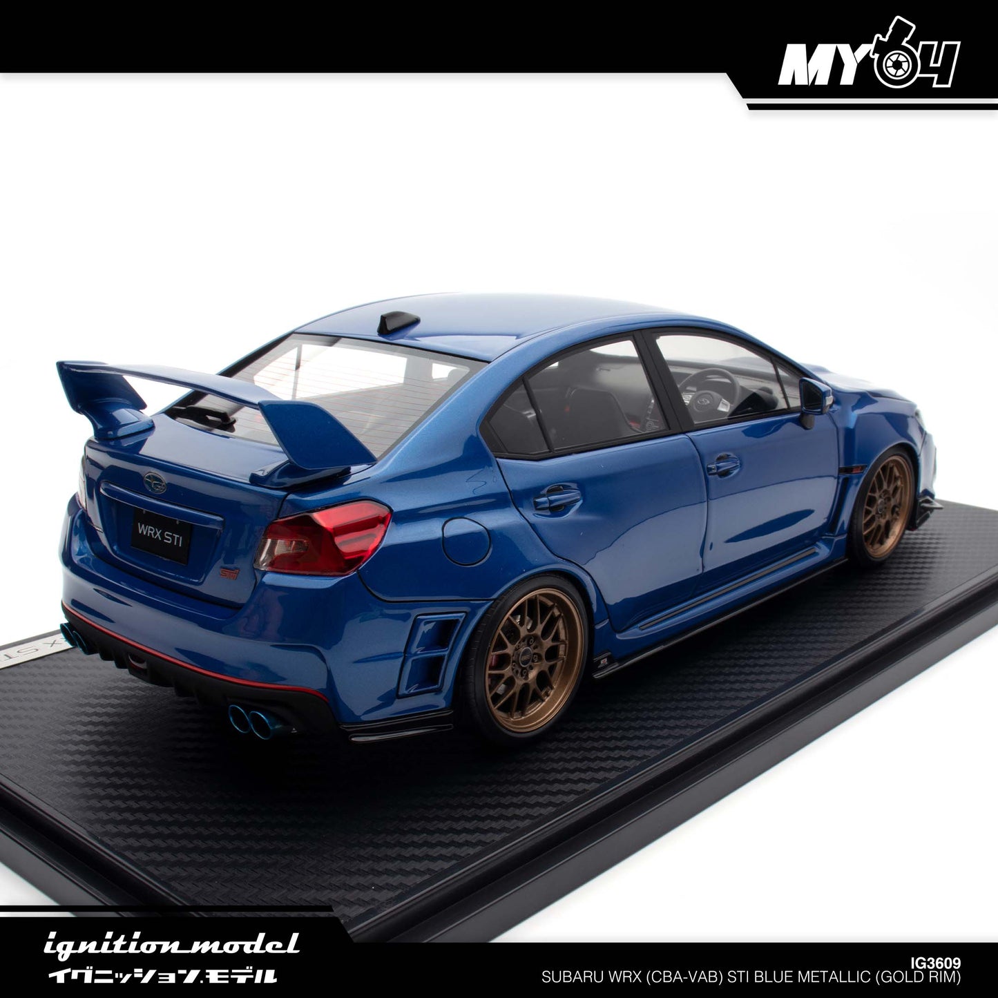 [Ignition Model] Subaru WRX (CBA-VAB) STI - Blue Metallic (Gold Rim)