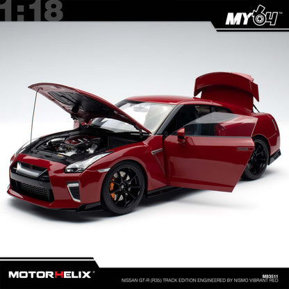 [Motorhelix] 1:18 Nissan GT-R (R35) Track Edition Engineered By NISMO - Vibrant Red