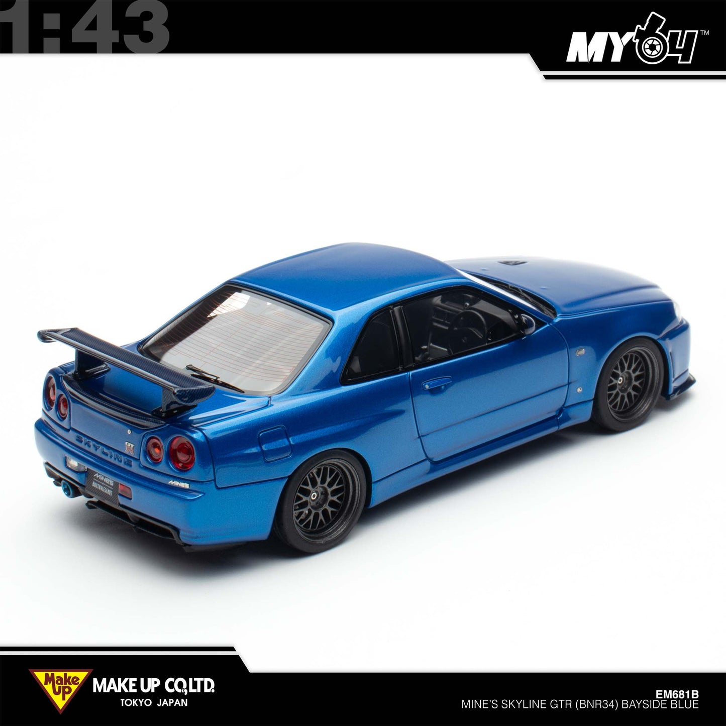 [Make Up] 1:43 Edilion BUILT BY LEGENDS Mine's Skyline GT-R(BNR34) - Bayside Blue