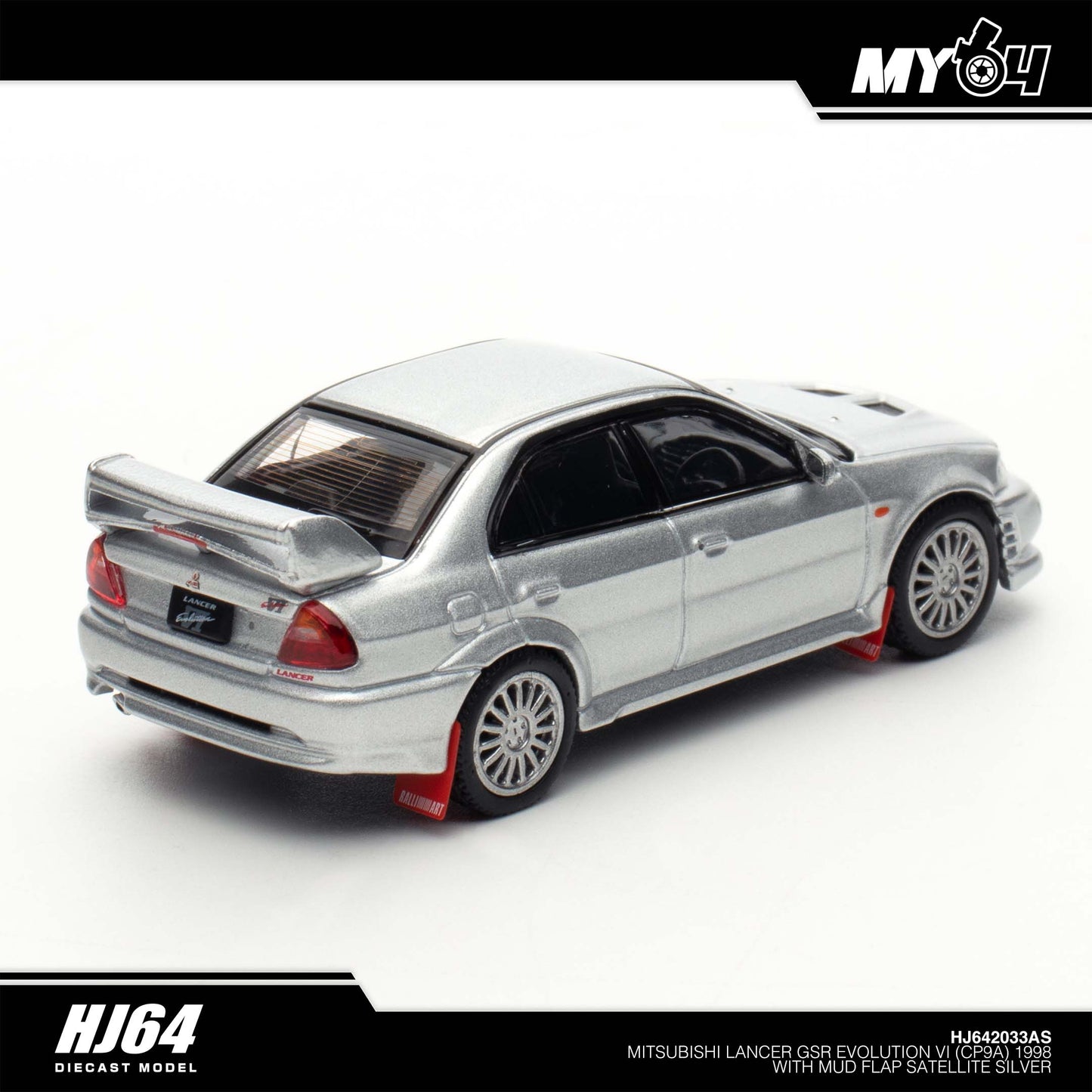 [Hobby Japan] Mitsubishi Lancer GSR Evolution VI (CP9A) 1998 with Mud flap - Satellite Silver