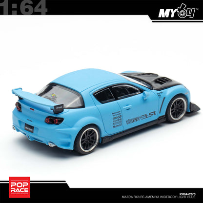 [Pop Race] 1:64 Mazda RX-8 Re-Amemiya - Light Blue