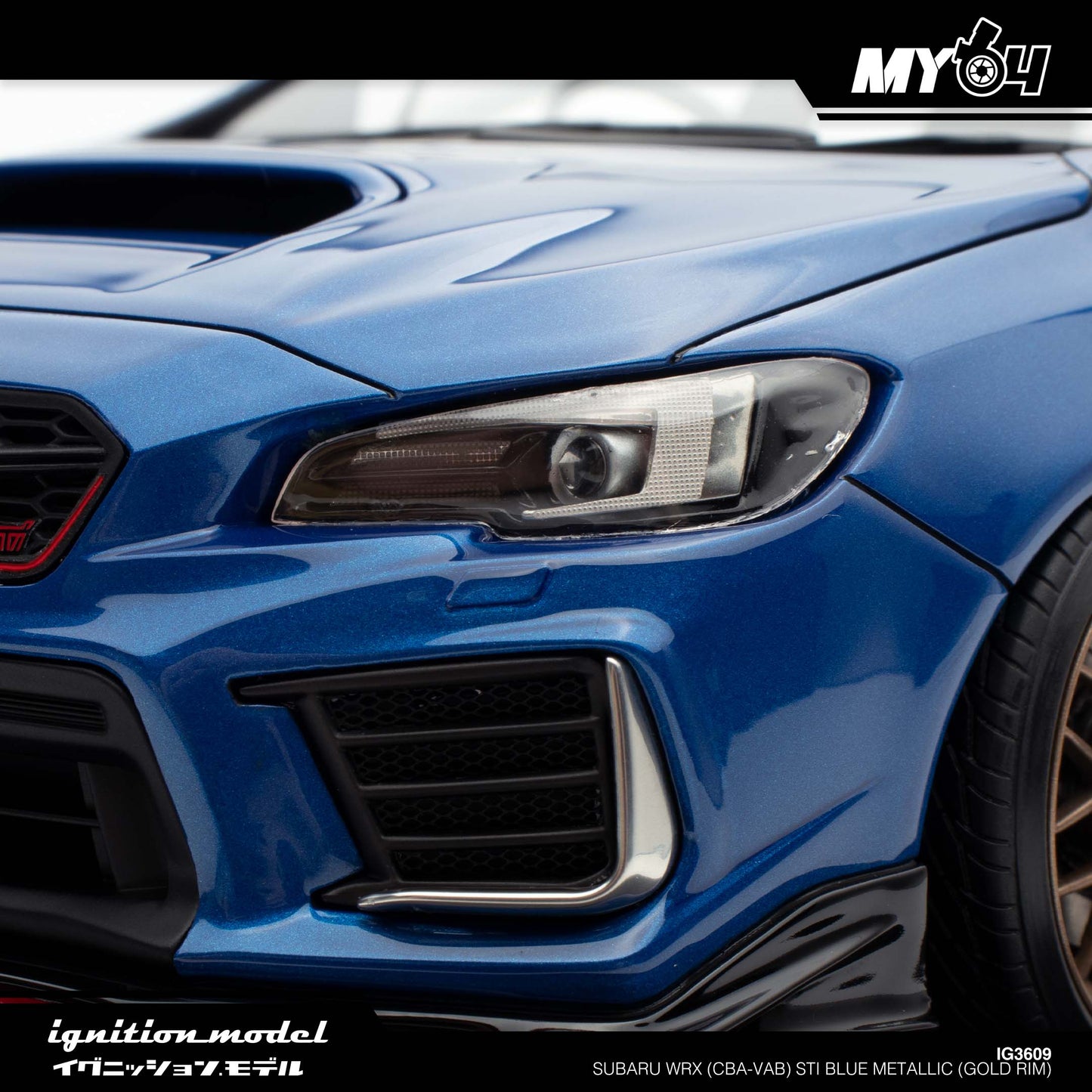 [Ignition Model] Subaru WRX (CBA-VAB) STI - Blue Metallic (Gold Rim)