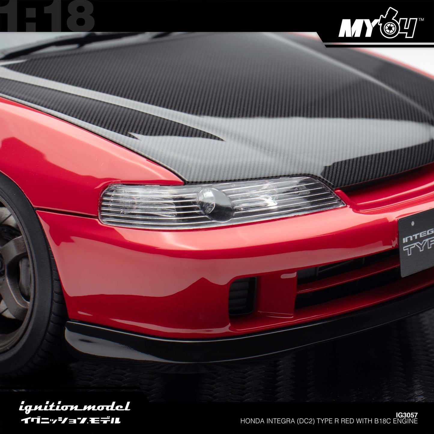 [Ignition Model] 1:18 Honda Integra (DC2) Type R - Red With B18C Engine