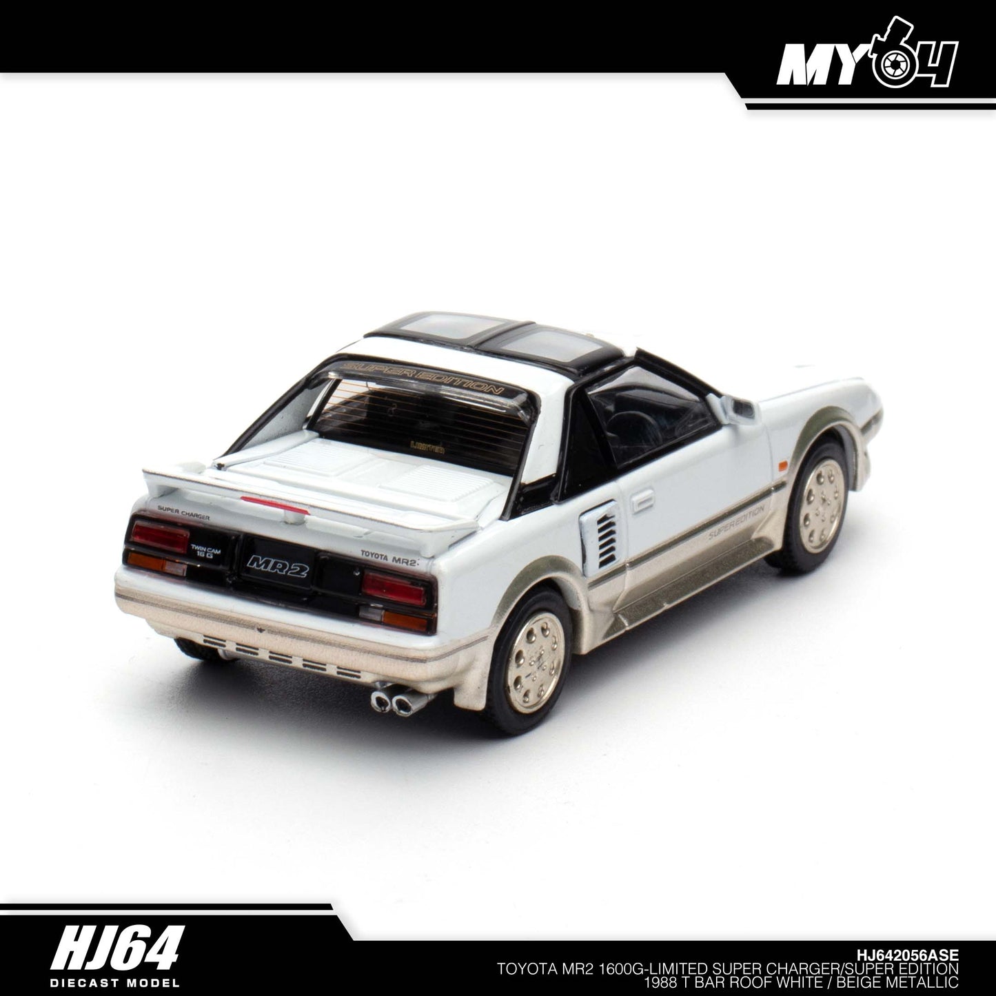 [Hobby Japan] Toyota MR2 1600G - Limited Super Charger / Super Edition 1988 T Bar Roof - White / Beige Metallic