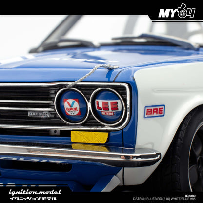 [Ignition Model] Datsun Bluebird (510) - White/Blue #85