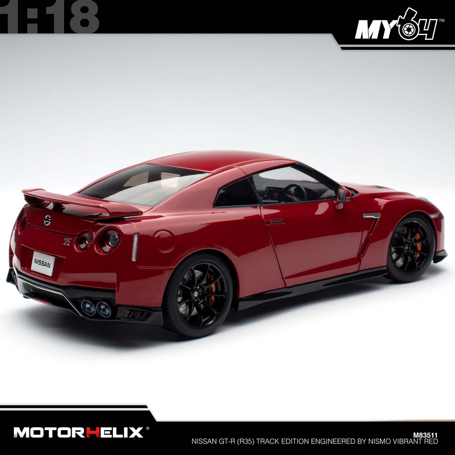 [Motorhelix] 1:18 Nissan GT-R (R35) Track Edition Engineered By NISMO - Vibrant Red