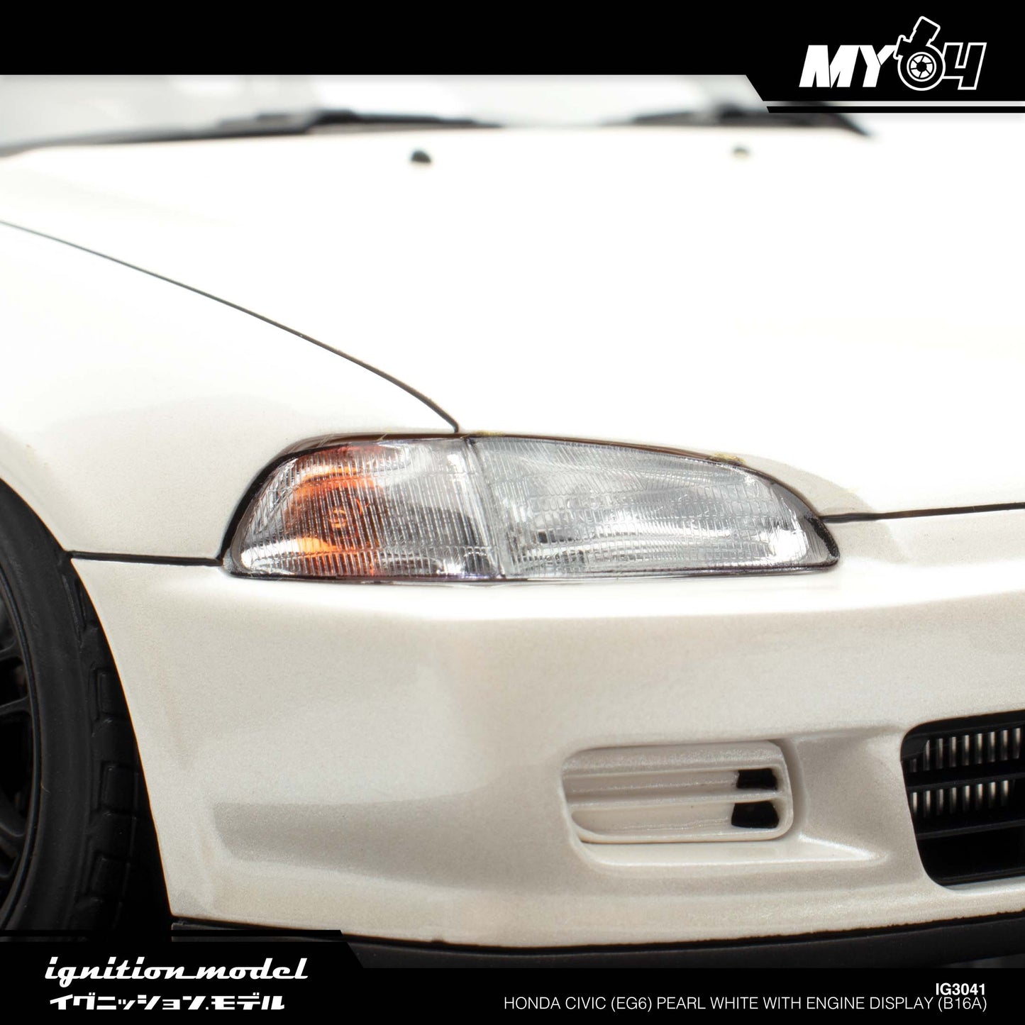 [Ignition Model] Honda Civic (EG6) - Pearl White With Engine Display (B16A)