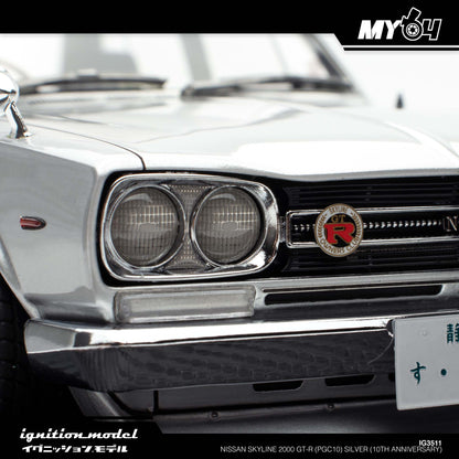 [Ignition Model] Nissan Skyline 2000 GT-R (PGC10) - Silver (10th Anniversary)