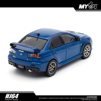 [Hobby Japan] Mitsubishi Lancer Evolution Ⅹ Final Edition With Engine Display Model - Lightning Blue Mica