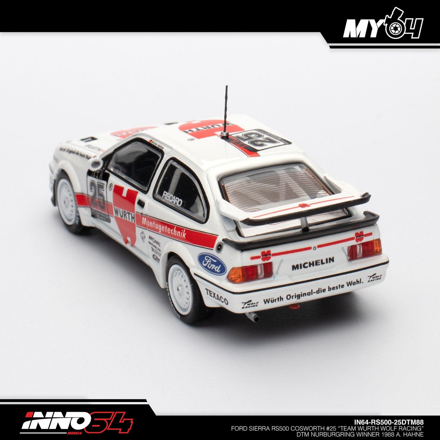 [INNO64] Ford Sierra RS500 Cosworth #25 "TEAM WURTH RACING" DTM Nurburgring Winner 1988 - A.Hahne