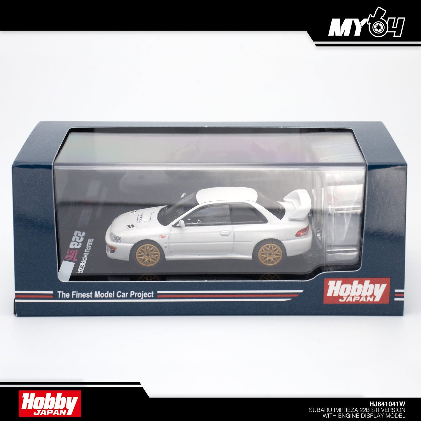 [Hobby Japan] Subaru Impreza 22B STi Version (GC8改) With Engine Display Model - Fether White