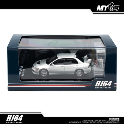 [Hobby Japan] Mitsubishi Lancer Evolution IX GSR with Engine Display Model - Cool Silver Metallic
