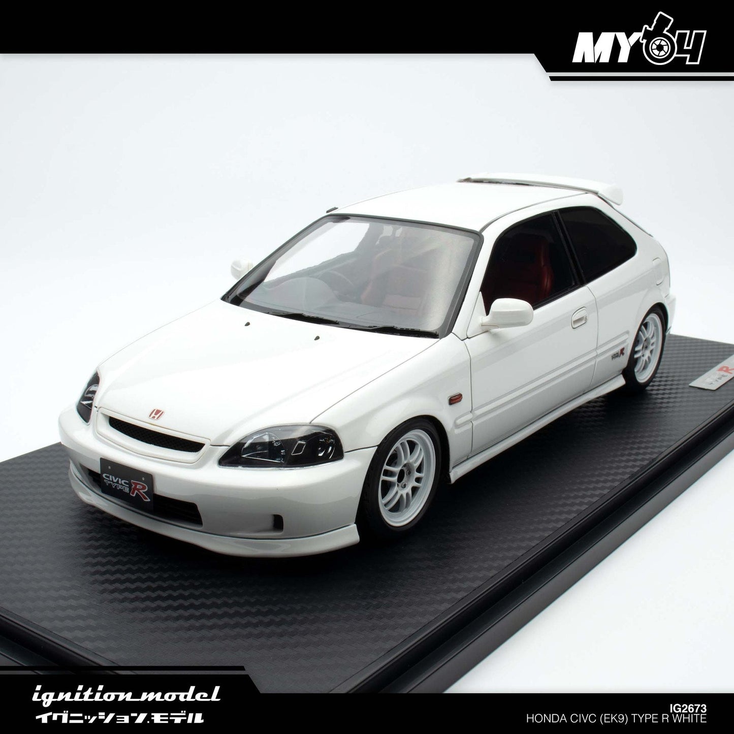 [Ignition Model] Honda Civic (EK9) Type R - White (White Rims)