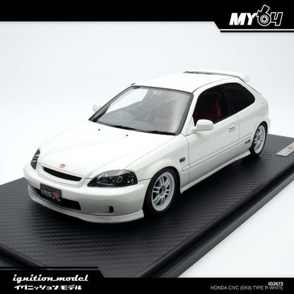 [Ignition Model] Honda Civic (EK9) Type R - White (White Rims)