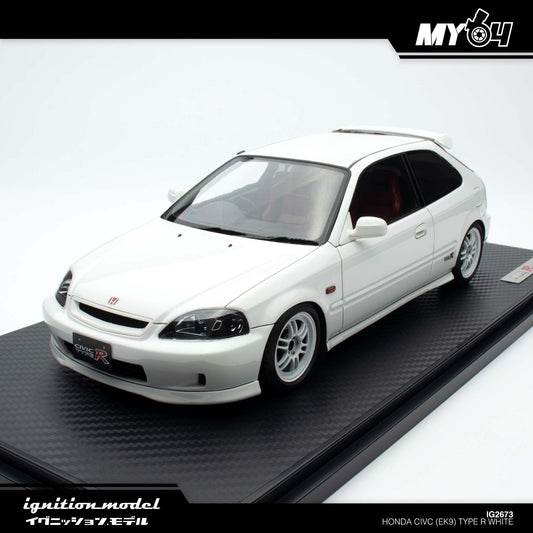 [Ignition Model] Honda Civic (EK9) Type R - White (White Rims)