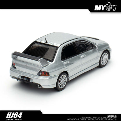 [Hobby Japan] Mitsubishi Lancer Evolution IX GSR with Engine Display Model - Cool Silver Metallic
