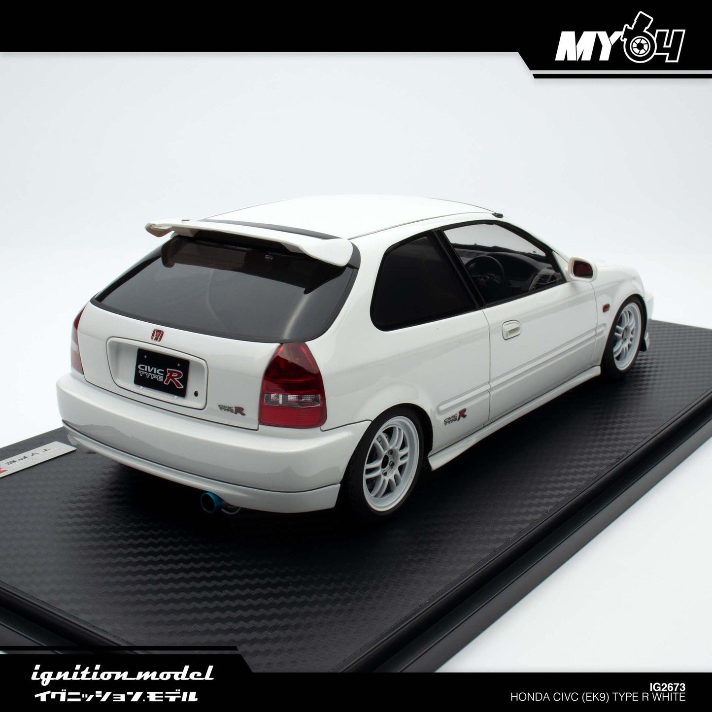 [Ignition Model] Honda Civic (EK9) Type R - White (White Rims)