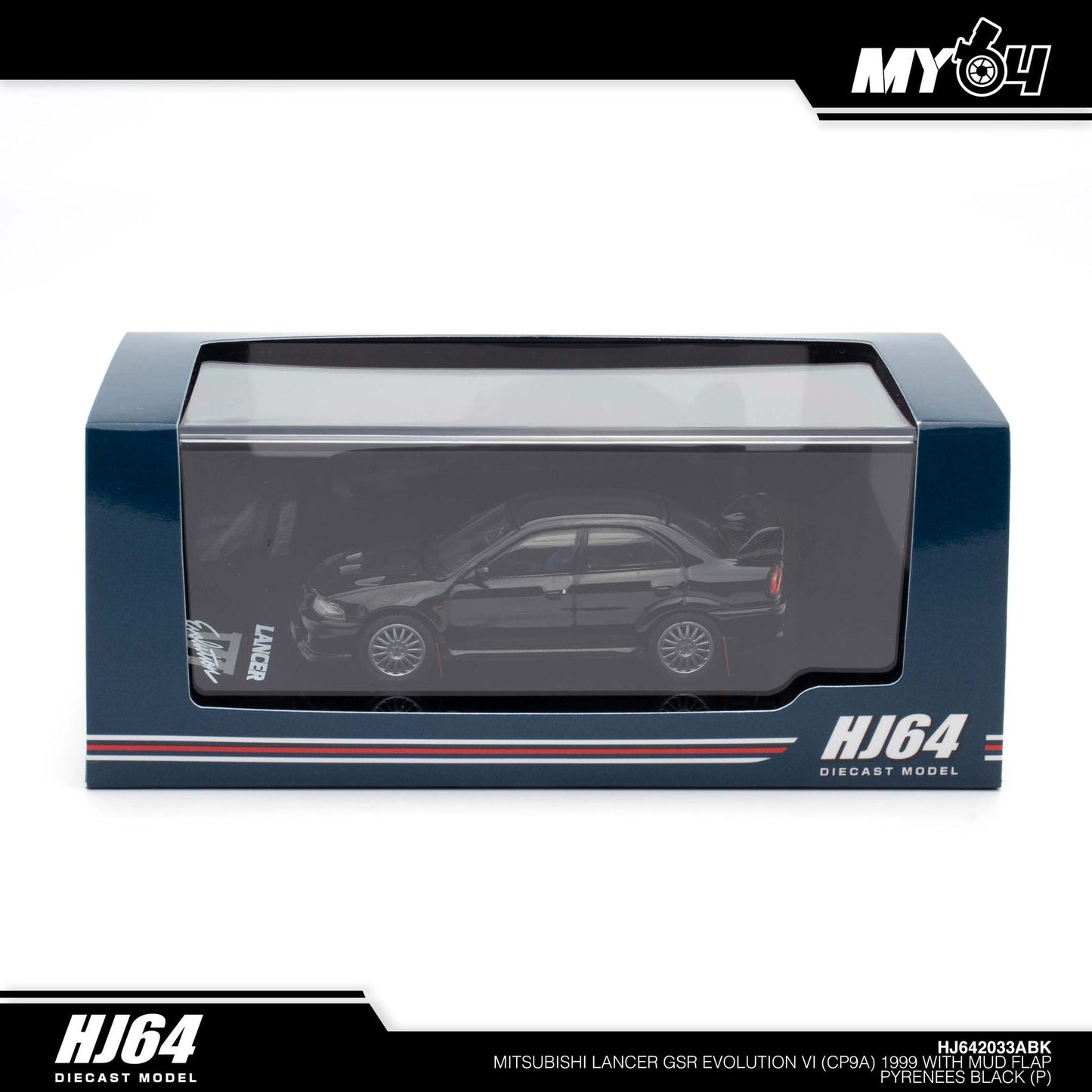 [Hobby Japan] Mitsubishi Lancer GSR Evolution VI (CP9A) 1999 With Mud Flap - Pyrenees Black