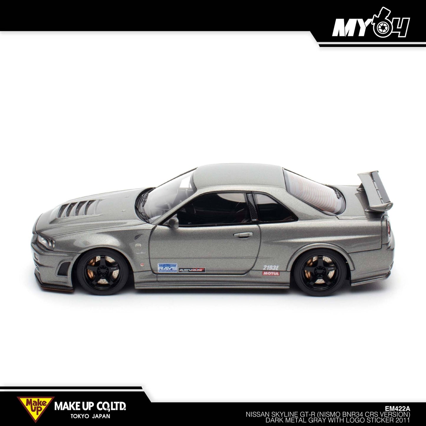 [Make Up] Nissan Skyline GTR Nismo BNR34 CRS Version - Dark Metal Gray With Logo Sticker 2011