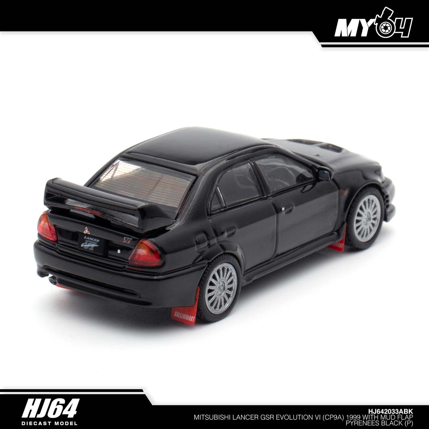 [Hobby Japan] Mitsubishi Lancer GSR Evolution VI (CP9A) 1999 With Mud Flap - Pyrenees Black