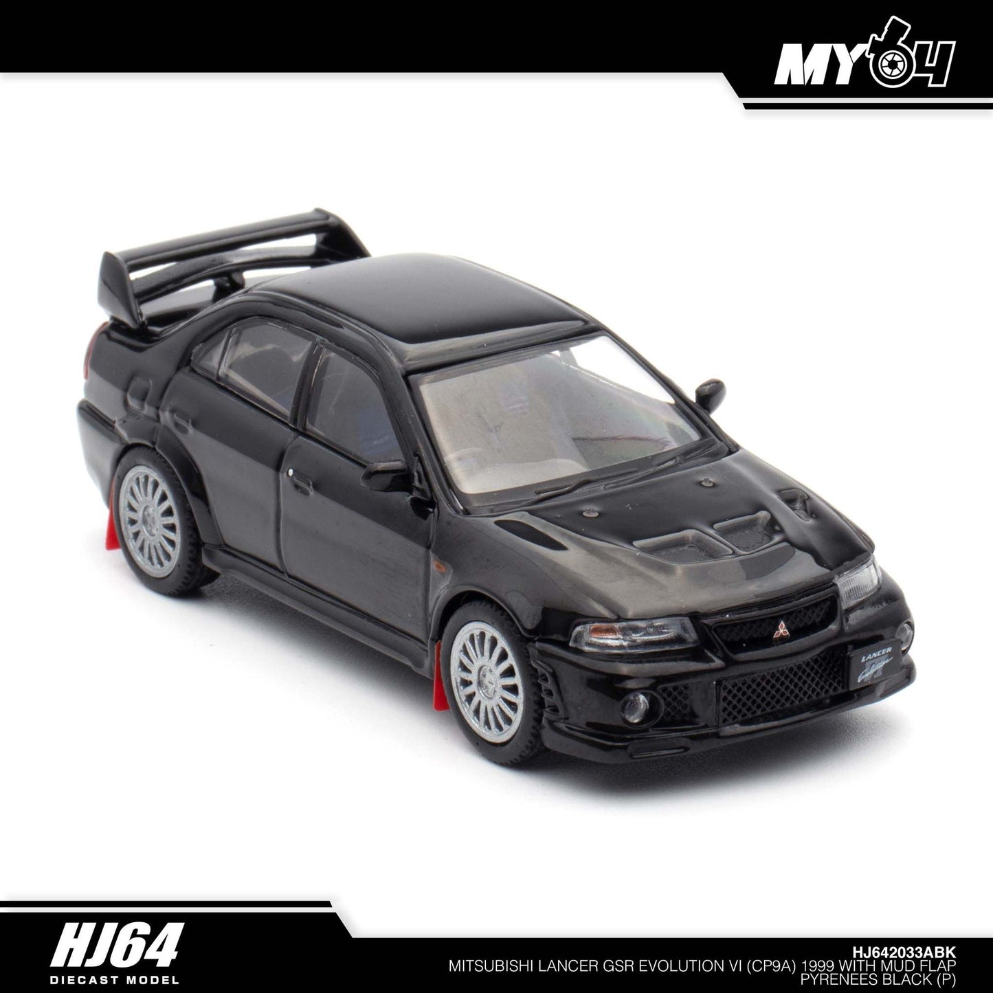 [Hobby Japan] Mitsubishi Lancer GSR Evolution VI (CP9A) 1999 With Mud Flap - Pyrenees Black