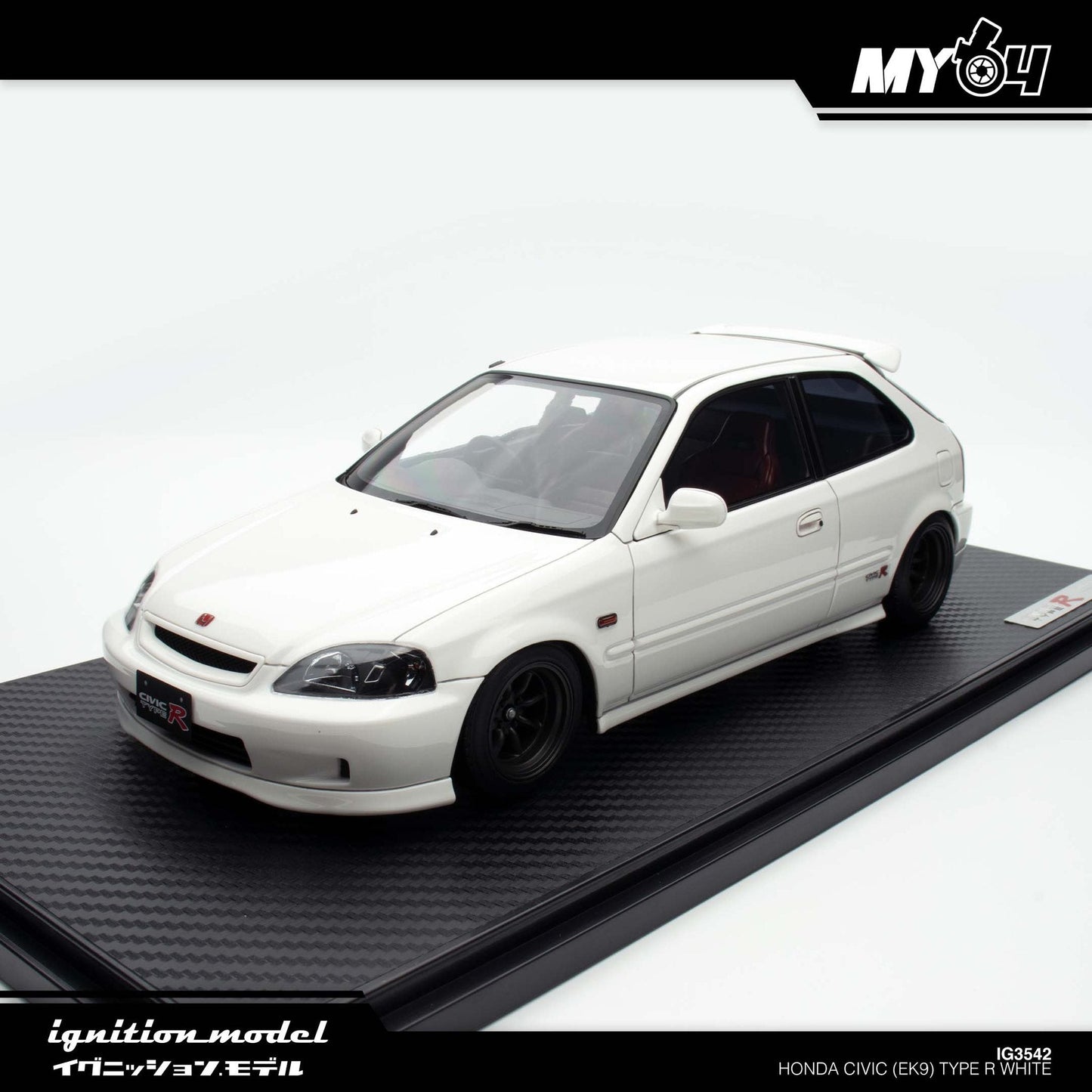 [Ignition Model] Honda Civic (EK9) Type R - White ( Black Rims)