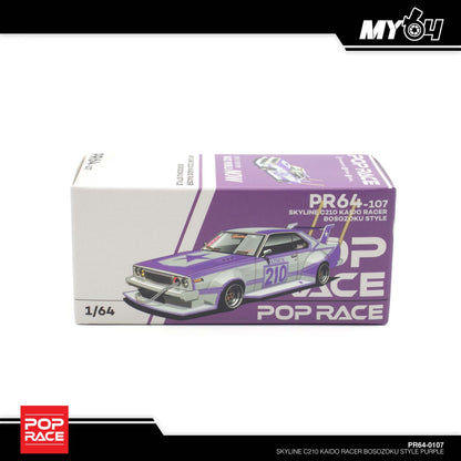 [Pop Race] Nissan Skyline C210 Kaido Racer Bosozoku Style - Purple Chrome Silver