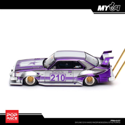 [Pop Race] Nissan Skyline C210 Kaido Racer Bosozoku Style - Purple Chrome Silver