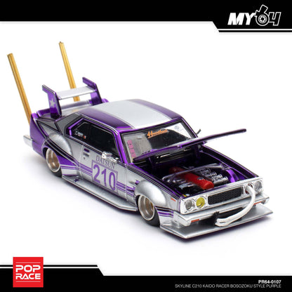 [Pop Race] Nissan Skyline C210 Kaido Racer Bosozoku Style - Purple Chrome Silver