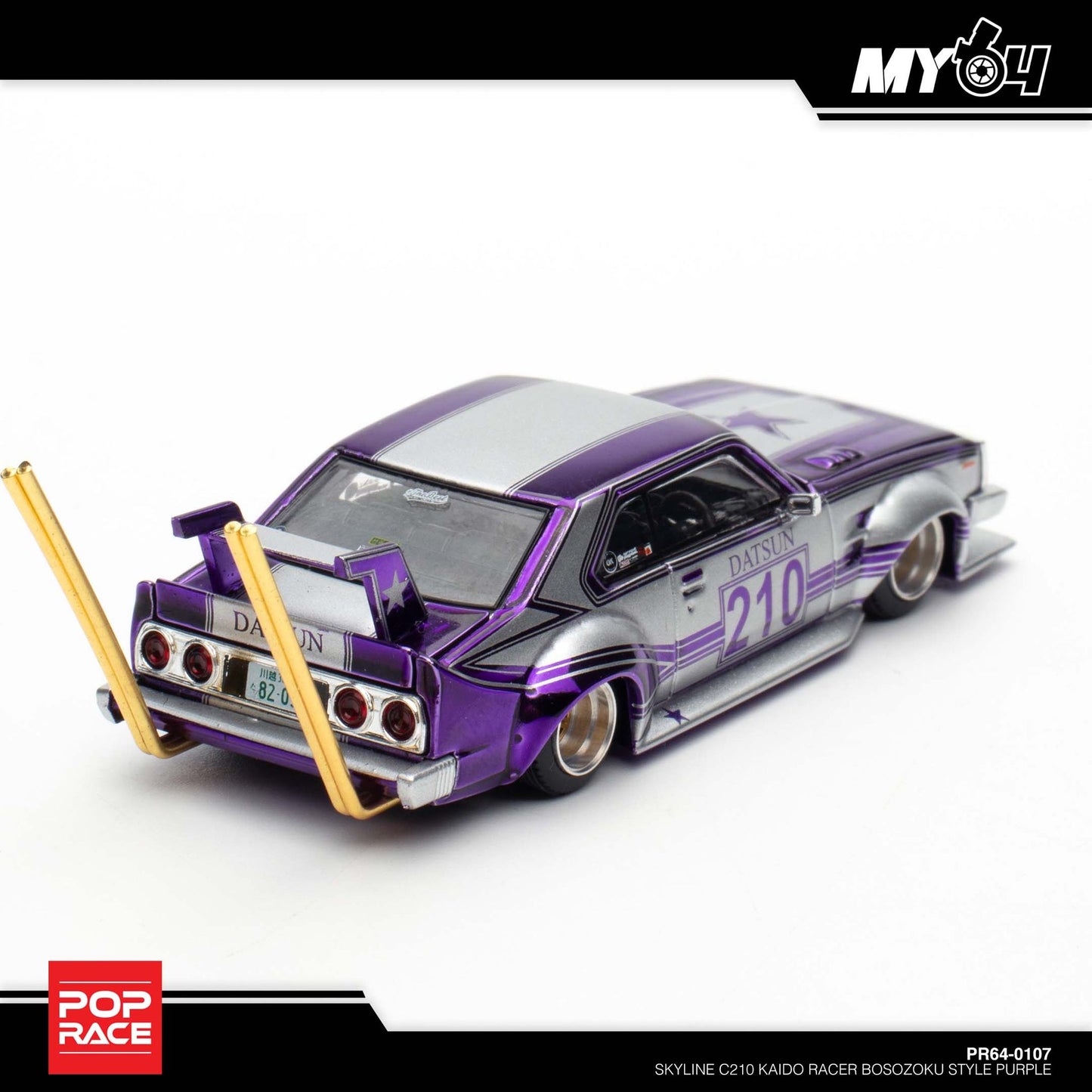 [Pop Race] Nissan Skyline C210 Kaido Racer Bosozoku Style - Purple Chrome Silver